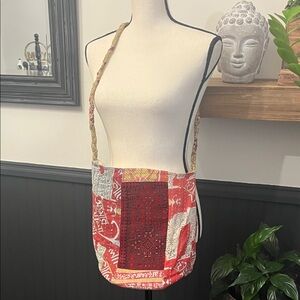 Red and White Crossbody Bag